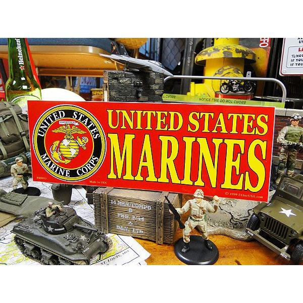 ミリタリーバンパーステッカー　（U.S.マリーンエンブレム）　アメリカ雑貨　アメリカン雑貨　車　シール　ブランド | 