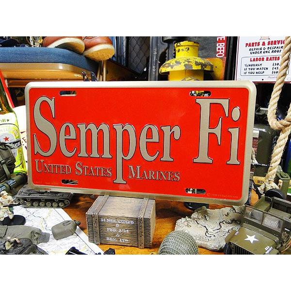 U.S.マリーン　ミリタリーライセンスプレート　（センパーフィ）　アメリカ雑貨　アメリカンな雑貨屋さん　ミリタリー | アメリカン レトロ