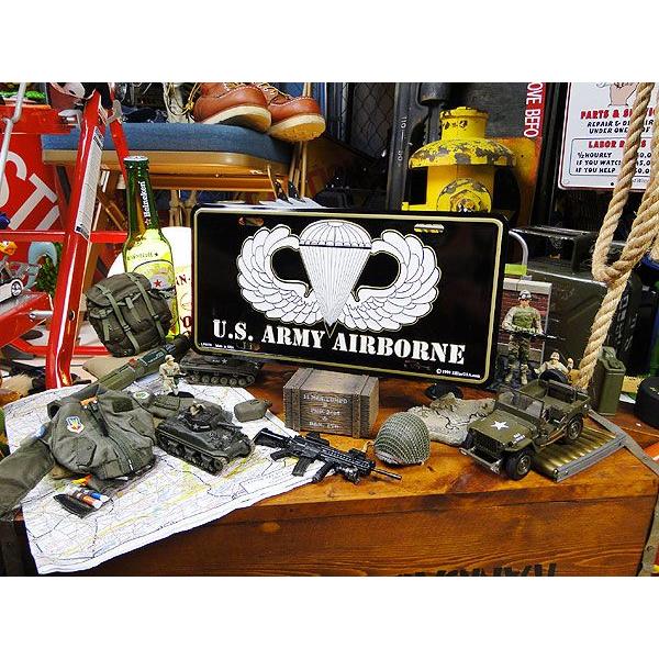 U.S.アーミーエアボーン　ミリタリーライセンスプレート　（白文字）　アメリカ雑貨　アメリカンな雑貨屋さん　ミリタリー | アメリカン レトロ | 01