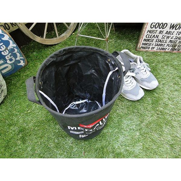 マーキュリー　キャンバスバケツ　Mサイズ　（ブラック）　■　アメリカン雑貨　アメリカ雑貨　MERCURY　ゴミ箱　収納　アウトドア　男前 | MERCURY | 01