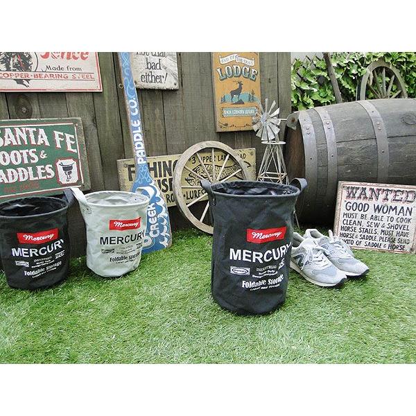 マーキュリー　キャンバスバケツ　Mサイズ　（ブラック）　■　アメリカン雑貨　アメリカ雑貨　MERCURY　ゴミ箱　収納　アウトドア　男前 | MERCURY | 03
