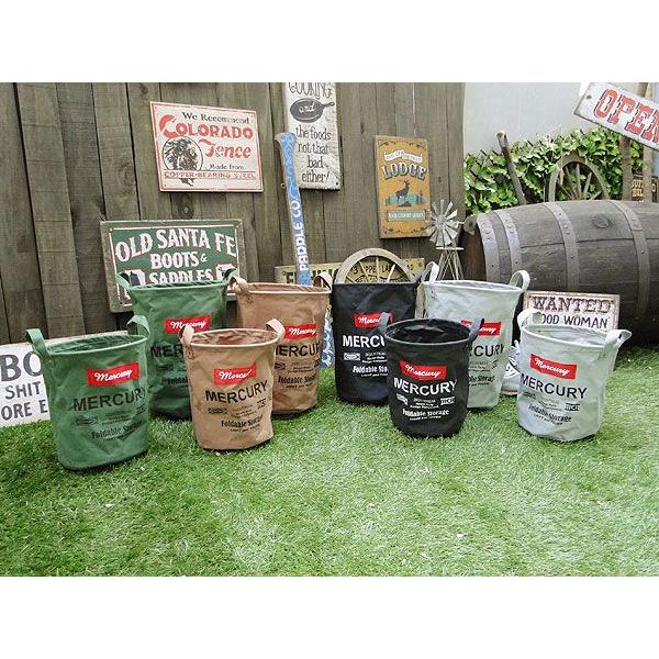 マーキュリー　キャンバスバケツ　Mサイズ　（ブラック）　■　アメリカン雑貨　アメリカ雑貨　MERCURY　ゴミ箱　収納　アウトドア　男前 | MERCURY | 04