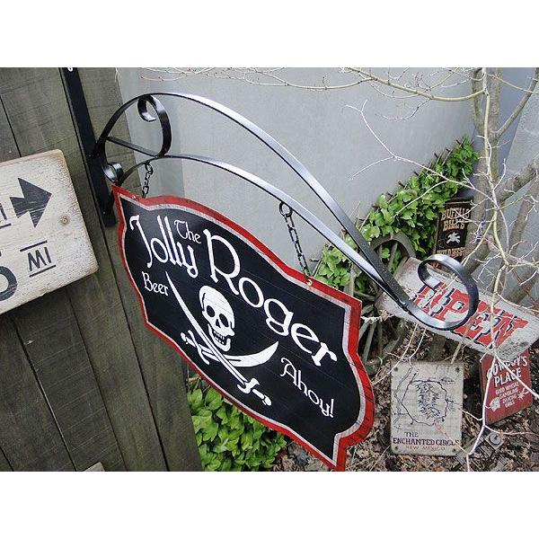 海賊マーク　ストアパブサイン　（両面デザイン/アイアンフック付き）　アメリカ雑貨　アメリカン雑貨　サインプレート |  | 01