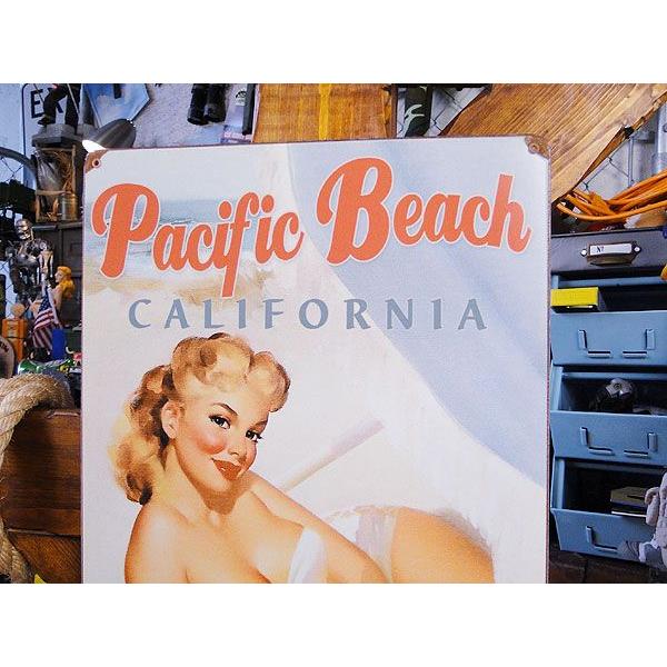 ピンナップガール　パシフィックビーチ　U.S.ヘヴィースチールサイン アメリカ雑貨 アメリカン雑貨 | アメリカン レトロ | 01