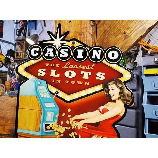 カジノ　スロットガール　U.S.ヘヴィースチールサイン アメリカ雑貨 アメリカン雑貨 サインプレート ティンサインボード インテリア | アメリカン レトロ | 01
