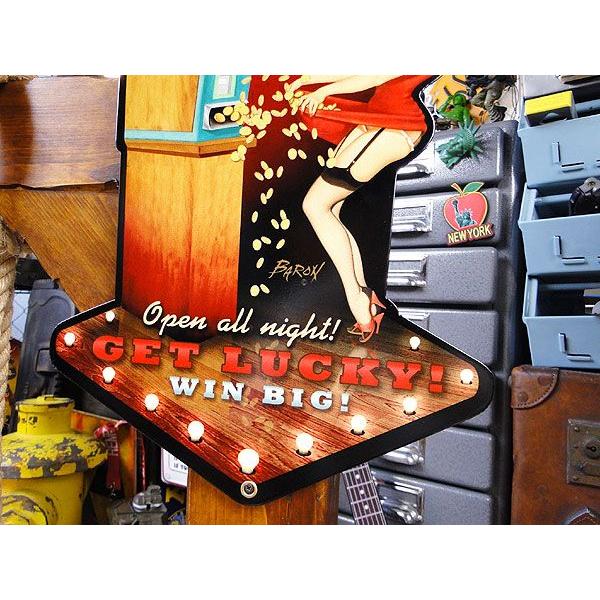 カジノ　スロットガール　U.S.ヘヴィースチールサイン アメリカ雑貨 アメリカン雑貨 サインプレート ティンサインボード インテリア | アメリカン レトロ | 02
