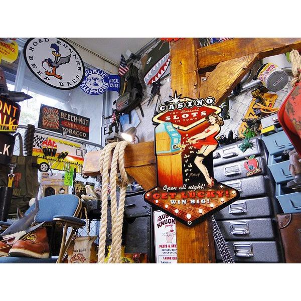 カジノ　スロットガール　U.S.ヘヴィースチールサイン アメリカ雑貨 アメリカン雑貨 サインプレート ティンサインボード インテリア | アメリカン レトロ | 03