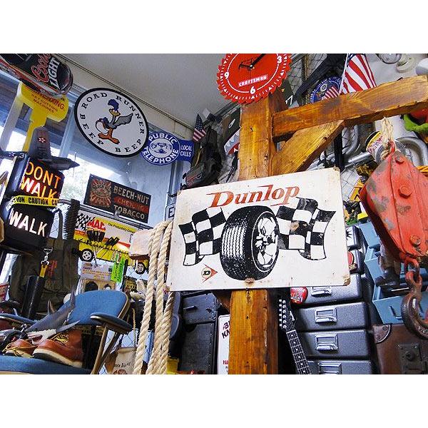 ダンロップ　チェッカーフラッグ　U.S.ヘヴィースチールサイン アメリカ雑貨 アメリカン雑貨 サインプレート ティンサインボード | アメリカン レトロ | 04