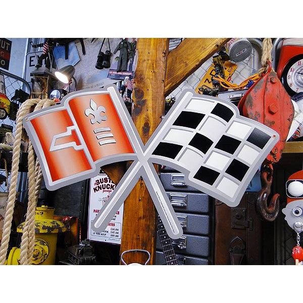 シボレー・クロスフラッグのU.S.ヘヴィースチールサイン アメリカ雑貨 アメリカン雑貨 サインプレート ティンサインボード | アメリカン レトロ | 03