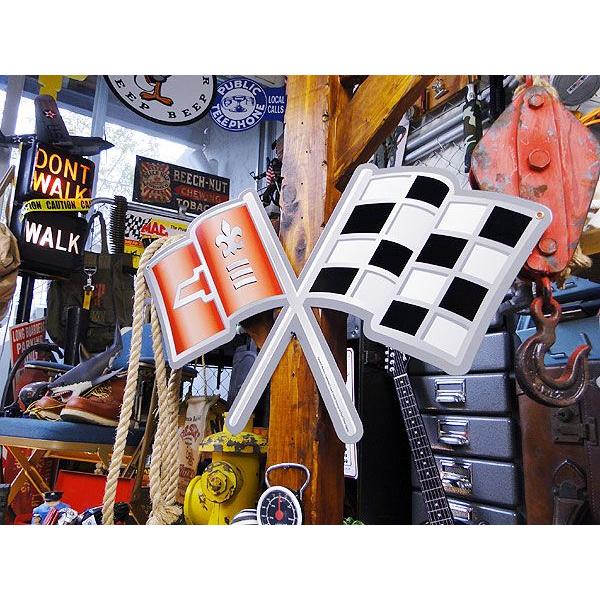 シボレー・クロスフラッグのU.S.ヘヴィースチールサイン アメリカ雑貨 アメリカン雑貨 サインプレート ティンサインボード | アメリカン レトロ | 04