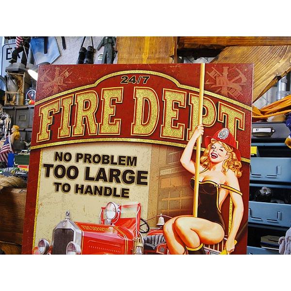 ファイヤーマン　ピンナップガール　ブリキ看板 アメリカ雑貨 アメリカン雑貨 | アメリカン レトロ | 01
