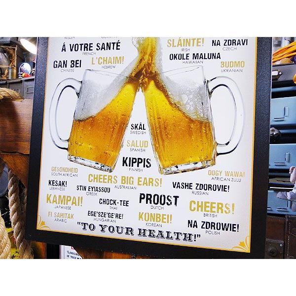 世界のカンパーイの言葉を集めた　ブリキ看板　■ アメリカン雑貨 アメリカ雑貨 |  | 02