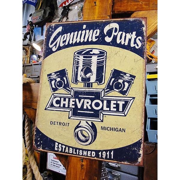 シボレー　ブリキ看板　（シェビーパーツ　ピストン）　アメリカン雑貨　アメリカ雑貨　サインプレート　ティンサインボード　壁飾り | Chevy