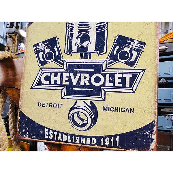 シボレー　ブリキ看板　（シェビーパーツ　ピストン）　アメリカン雑貨　アメリカ雑貨　サインプレート　ティンサインボード　壁飾り | Chevy | 02
