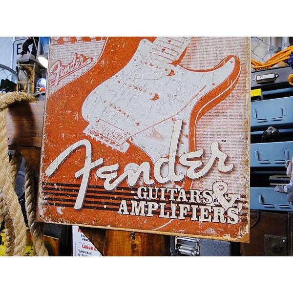 フェンダー　ブリキ看板　（ギター＆アンプ）　アメリカ雑貨　アメリカン雑貨　サインプレート　ティンサインボード　インテリア　壁飾り | アメリカン レトロ | 02