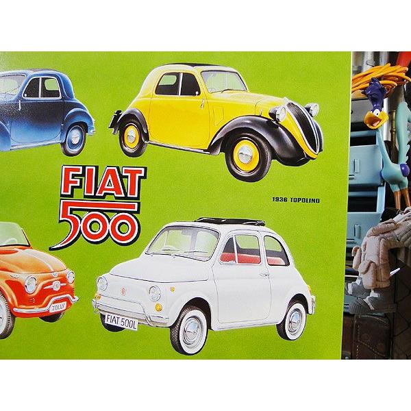 フィアット500 チンクエチェント 歴代モデル　ブリキ看板 アメリカ雑貨 アメリカン サインプレート ティンサインボード インテリア 壁飾り | アメリカン レトロ | 02