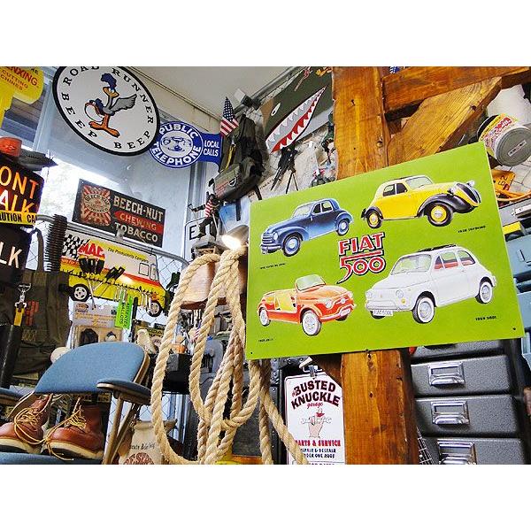 フィアット500 チンクエチェント 歴代モデル　ブリキ看板 アメリカ雑貨 アメリカン サインプレート ティンサインボード インテリア 壁飾り | アメリカン レトロ | 04