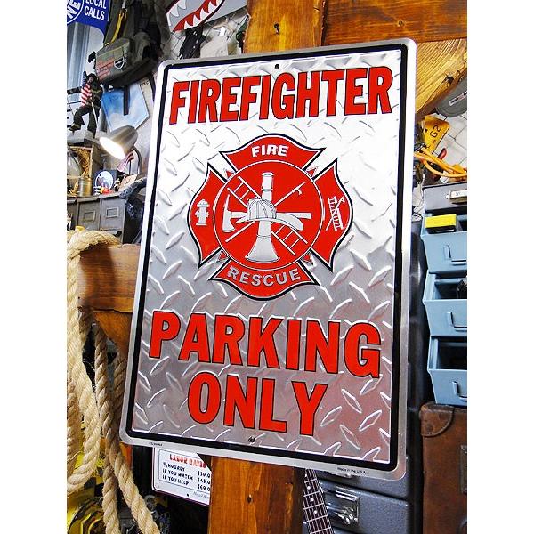 消防士専用駐車場　ブリキ看板 アメリカ雑貨 アメリカン雑貨 | アメリカン レトロ