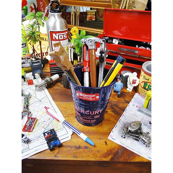 マーキュリーミニバケツ　（ネイビー）　■　アメリカン雑貨　アメリカ雑貨　MERCURY　おしゃれ　男前　生活雑貨　小物入れ　ペンスタンド | MERCURY | 03