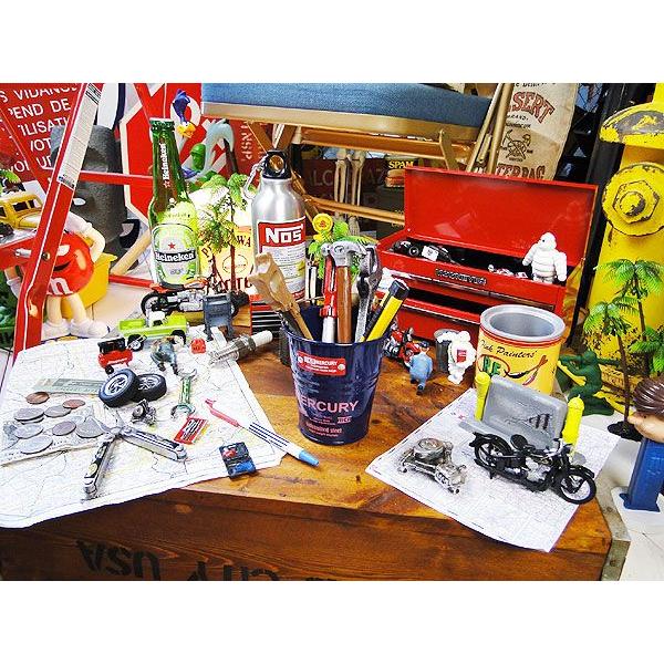 マーキュリーミニバケツ　（ネイビー）　■　アメリカン雑貨　アメリカ雑貨　MERCURY　おしゃれ　男前　生活雑貨　小物入れ　ペンスタンド | MERCURY | 05