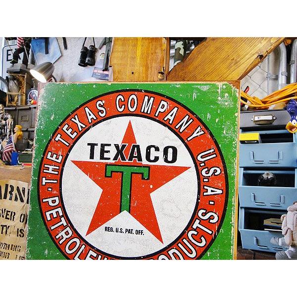 テキサコ　ブリキ看板　（ヴィンテージロゴ）　■ アメリカン雑貨 アメリカ雑貨 |  | 01