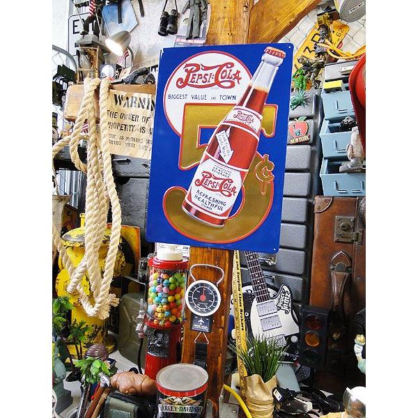 ペプシコーラ ゴールド　5セント　エンボス　ティンサイン アメリカ雑貨 アメリカン雑貨 サインプレート |  | 03