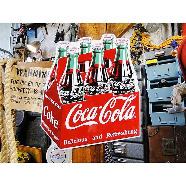 コカ・コーラブランド 6パックカートンボックス　エンボス・ティンサイン アメリカ雑貨 アメリカン雑貨 サインプレート ティンサインボード | Coca Cola