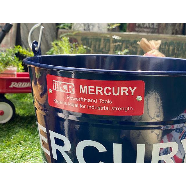 MERCURY ネイビー金属製バケツ 約10L MERCURY（マーキュリー） マーキュリーバケツ レギュラーサイズ 10L