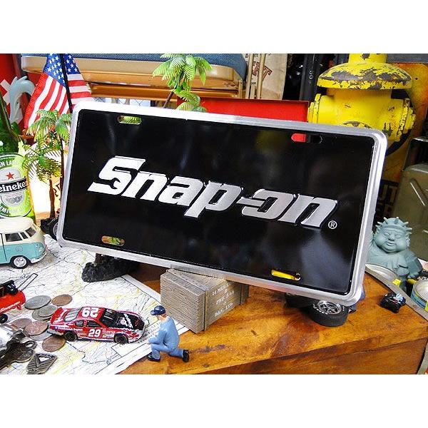 スナップオン　ライセンスプレート　（ブラック＆シルバー）　アメリカ雑貨　アメリカン雑貨 爆買 | 