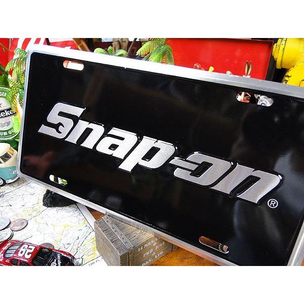 スナップオン　ライセンスプレート　（ブラック＆シルバー）　アメリカ雑貨　アメリカン雑貨 爆買 |  | 01