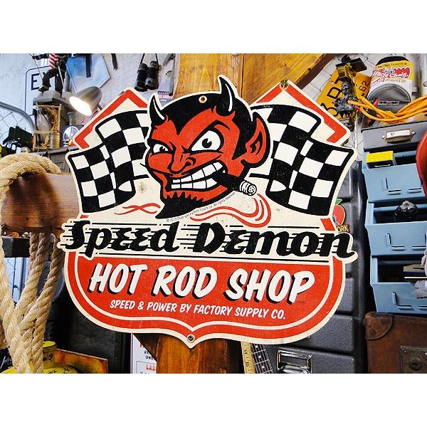スピードデーモン　ホットロッドショップ　U.S.ヘヴィースチールサイン アメリカン雑貨 アメリカ雑貨 | 