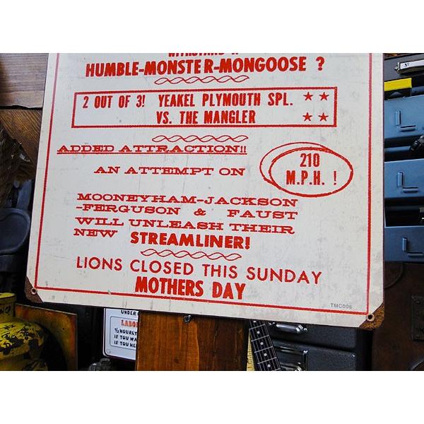 ライオンズ　ドラッグストリップ　U.S.ヘヴィースチールサイン アメリカ雑貨 アメリカン雑貨 |  | 03