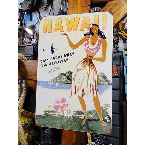 ★稀少な絶盤品★ ハワイ　U.S.ヘヴィースチールサイン　（フラガール）　アメリカ雑貨　アメリカン雑貨 | アメリカン レトロ
