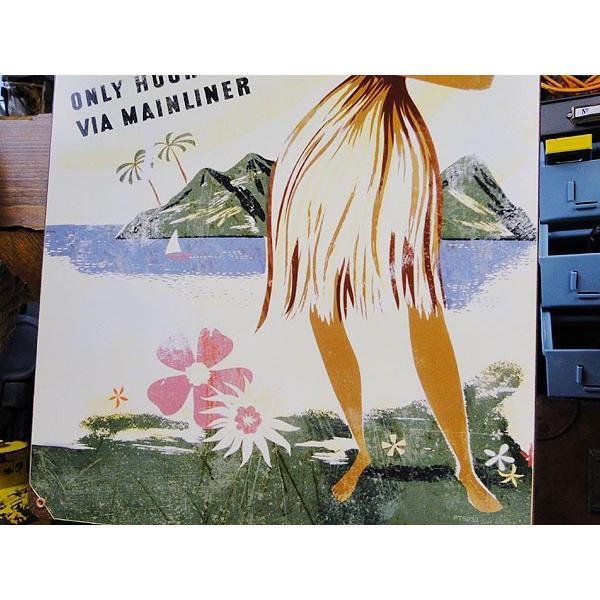 ★稀少な絶盤品★ ハワイ　U.S.ヘヴィースチールサイン　（フラガール）　アメリカ雑貨　アメリカン雑貨 | アメリカン レトロ | 02