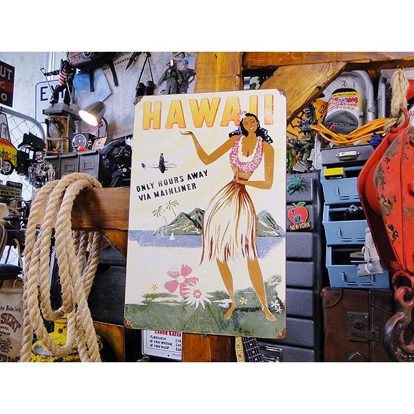 ★稀少な絶盤品★ ハワイ　U.S.ヘヴィースチールサイン　（フラガール）　アメリカ雑貨　アメリカン雑貨 | アメリカン レトロ | 03