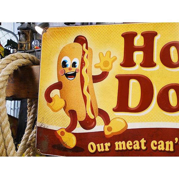 ★稀少な絶盤品★ ファーストフードブラザーズ　U.S.ヘヴィースチールサイン　（ホットドッグ/レクタングル）　アメリカン雑貨　プレート | アメリカン レトロ | 01