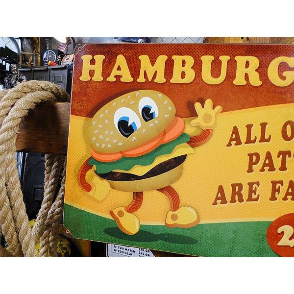 ファーストフードブラザーズ　U.S.ヘヴィースチールサイン　（ハンバーガー/レクタングル）　アメリカン雑貨　サインプレート |  | 01