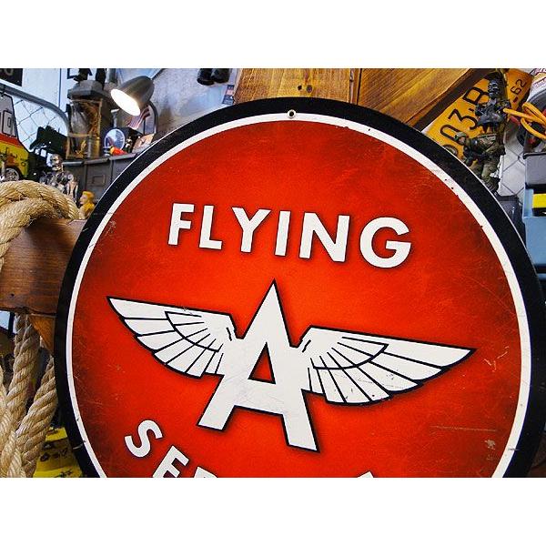 ★稀少な絶盤品★ アメリカンオイルメーカー　U.S.ヘヴィースチールサイン　（フライングエースサービス）　アメリカ雑貨 アメリカン雑貨 | アメリカン レトロ | 01