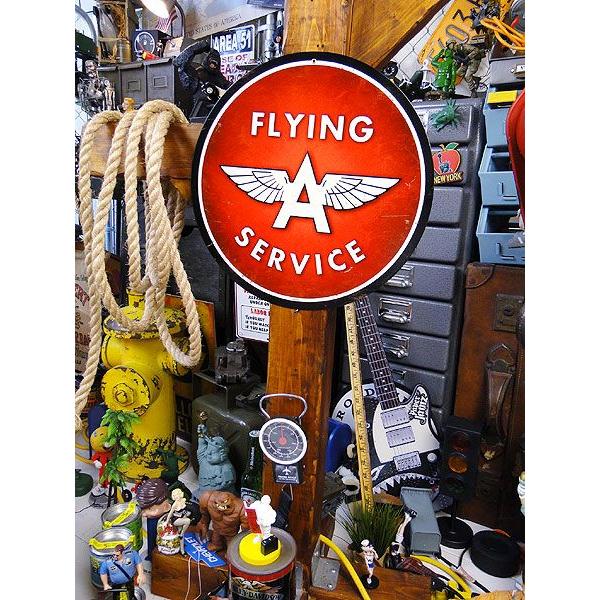 ★稀少な絶盤品★ アメリカンオイルメーカー　U.S.ヘヴィースチールサイン　（フライングエースサービス）　アメリカ雑貨 アメリカン雑貨 | アメリカン レトロ | 03