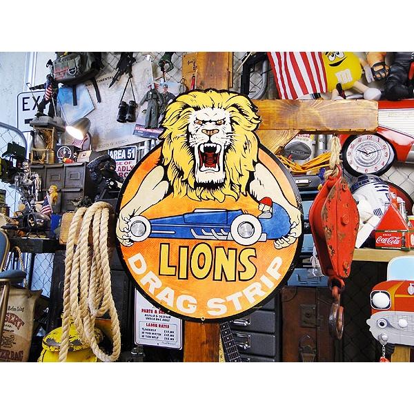 ライオンズ　ドラッグストリップ　U.S.ヘヴィースチールサイン アメリカ雑貨 アメリカン雑貨 |  | 03