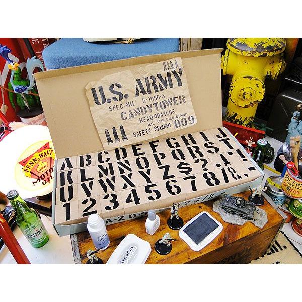 U.S.ミリタリーステンシルスタンプ　42Pセット　（5cm/2インチ）　XLサイズ　（2インチ/5cmXLサイズ）　アメリカ雑貨 | アメリカン レトロ
