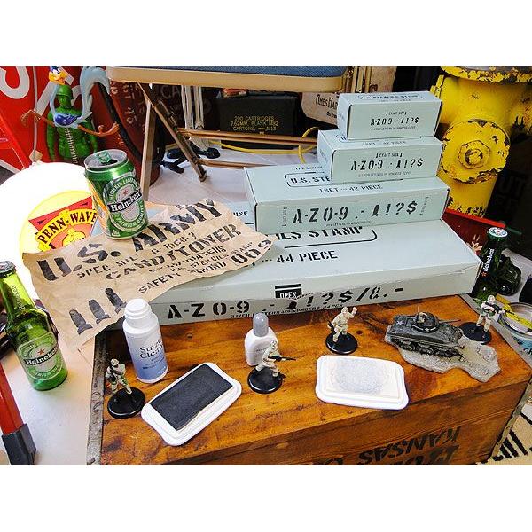 U.Sミリタリー　ステンシルスタンプ　フルセット アメリカン レトロ U.S.ミリタリーステンシルスタンプ （4サイズ