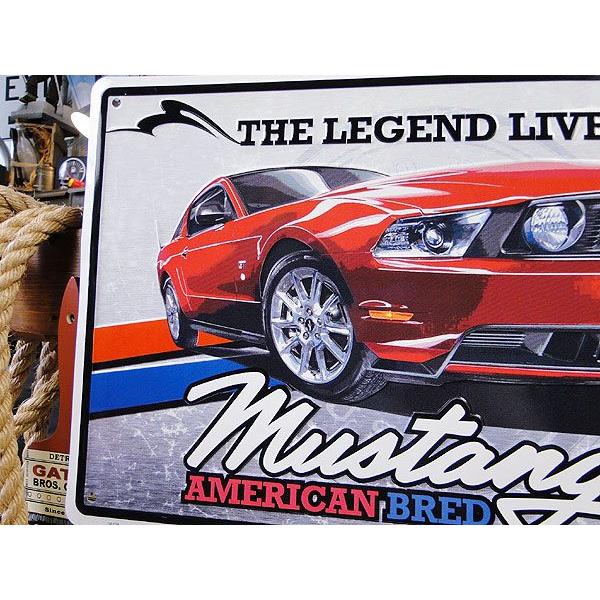 フォード　マスタング　ブリキ看板　（THE LEGEND LIVES）　アメリカ雑貨　アメリカン雑貨　サインプレート　ティンサインボード |  | 02