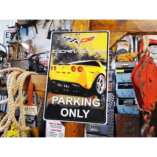 コルベット専用駐車場　ブリキ看板 アメリカン雑貨 アメリカ雑貨 サインプレート 壁掛け | アメリカン レトロ | 03