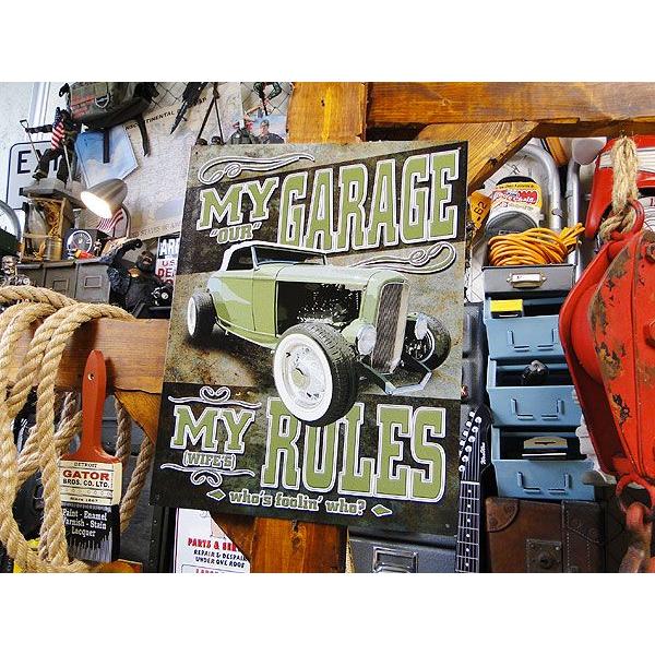 「オレのガレージ最高！」　ブリキ看板　（maybe　not）　アメリカ雑貨　アメリカン雑貨 | アメリカン レトロ | 03