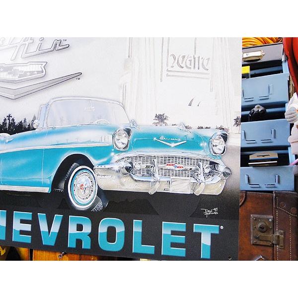 シボレー　1957年　ベルエア　ブリキ看板　■ アメリカン雑貨 アメリカ雑貨 | Chevy | 01