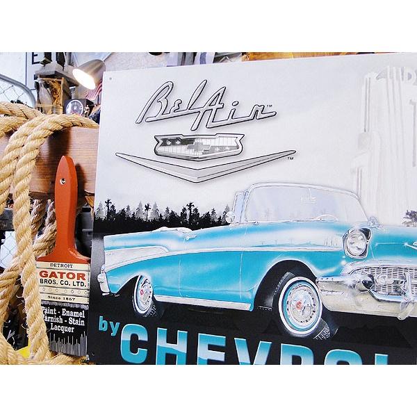 シボレー　1957年　ベルエア　ブリキ看板　■ アメリカン雑貨 アメリカ雑貨 | Chevy | 02