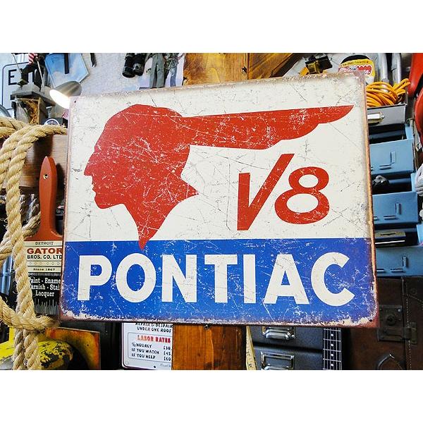 ポンティアック　ヴィンテージロゴ　ブリキ看板　■ アメリカン雑貨 アメリカ雑貨 | Chevy