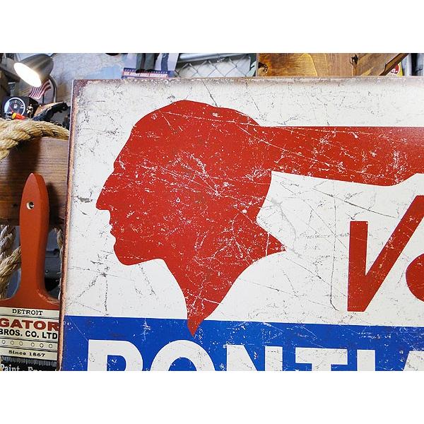 ポンティアック　ヴィンテージロゴ　ブリキ看板　■ アメリカン雑貨 アメリカ雑貨 | Chevy | 01