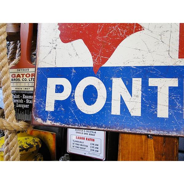 ポンティアック　ヴィンテージロゴ　ブリキ看板　■ アメリカン雑貨 アメリカ雑貨 | Chevy | 03